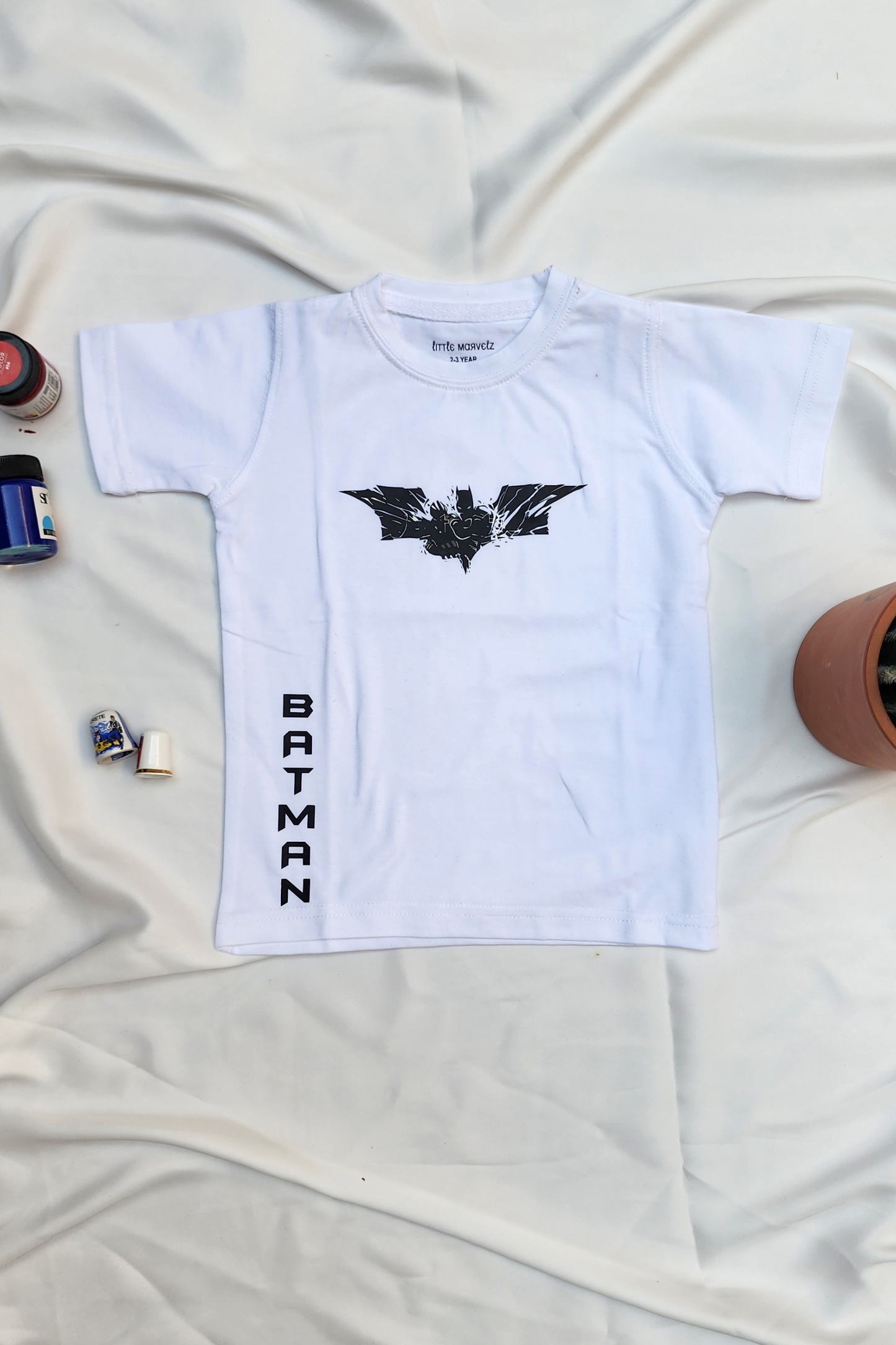 Bat Man White Kids T-shirt