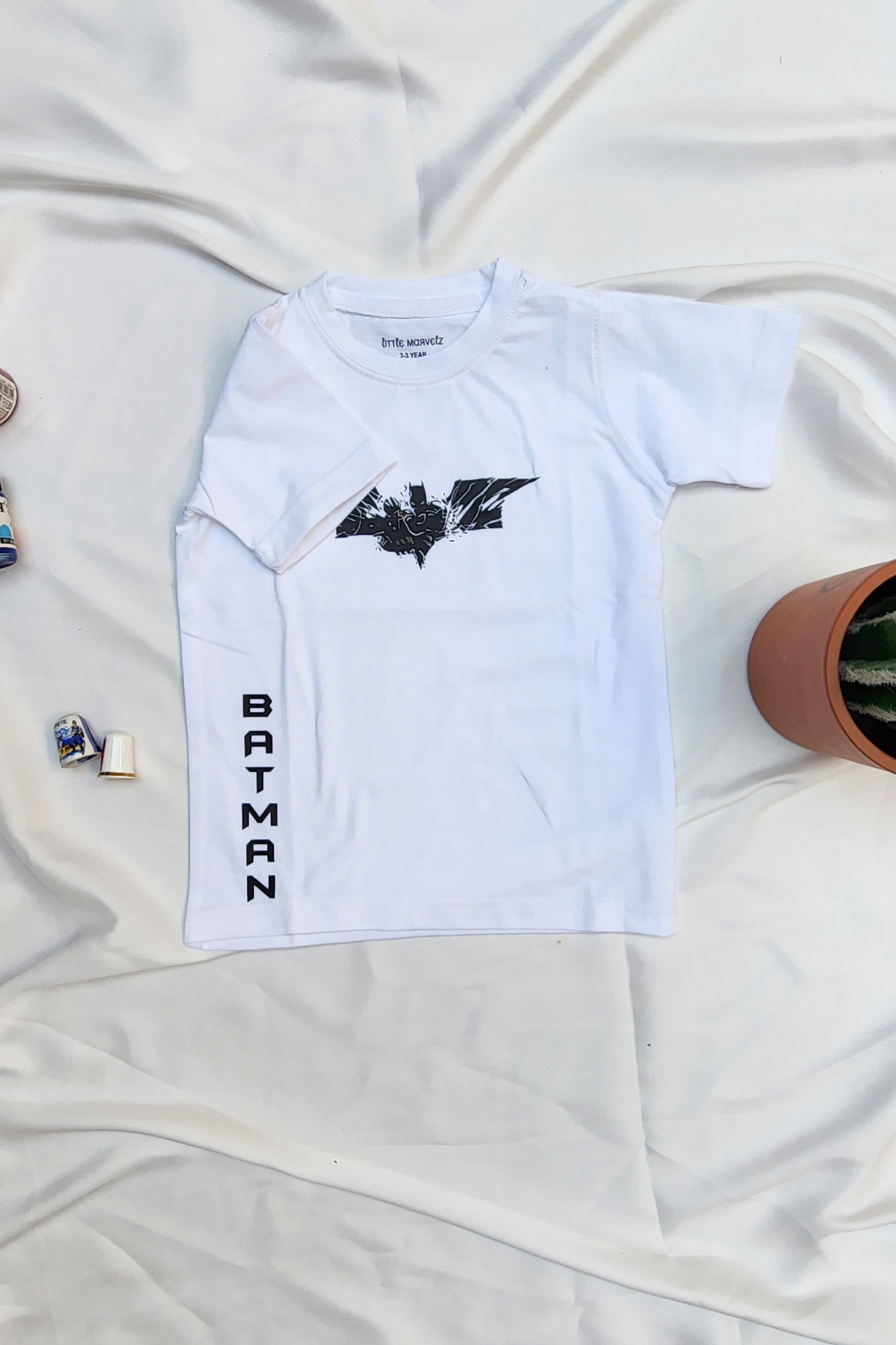 Bat Man White Kids T-shirt